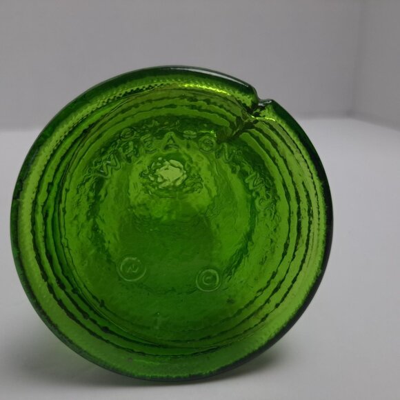 Wheaton Liberty Bell Decanter Green Glass Bottle Vintage 5" by 3" Patriotic Mini - Picture 5 of 16